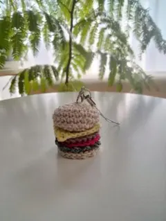 編みぐるみ ストラップ チャーム ハンバーガー