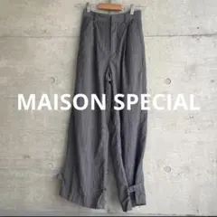 【極美品】メゾンスペシャル　ツータックワイドスラックス　接触冷感・吸水速乾 極美品】メゾンスペシャル ツータックワイドスラックス 接触冷感・吸水