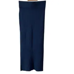 【美品】ZARAネイビー リブ編み スリットタイトスカート