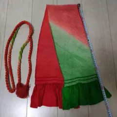 帯締め 帯揚げ セット 赤 緑 絞り