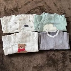 【4枚セット】クマ刺繍 雲 ロンパース 60-70cm