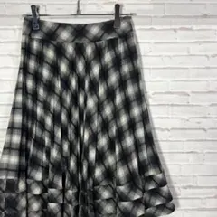 COMME CA DU MODE スカート ブラックホワイト チェックSSサイズ