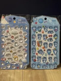 2 枚セット⭐︎ Nekoni 韓国　クマ　アザラシ　3Dシール　ボンボン