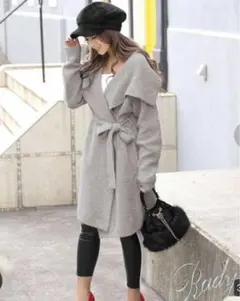 Rady グレー ガウンロングコート