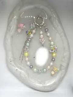 白猫パステルカラーストラップ