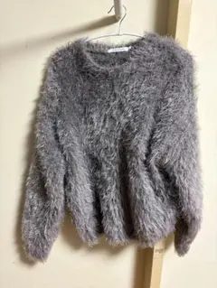 AMERICAN HOLIC グレー ファーセーター Lサイズ