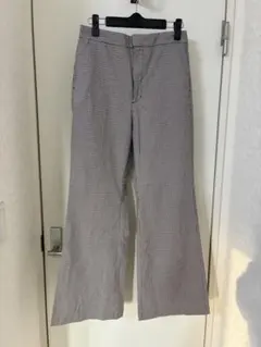 GU チェック柄ワイドフレアパンツ　Ｌ