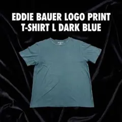 Eddie Bauer エディーバウアー ロゴプリントTシャツ L ダークブルー