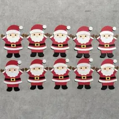 サンタクロース10枚　ペーパークラフト　アルバムクラフト　クリスマスカード