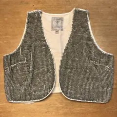 GUESS スパンコール　ベスト S シルバー　新品　スパンコールジレ　ゲスのサムネイル