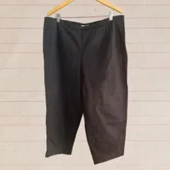 刺繍入り黒ワイドパンツ レディース メンズ ビッグサイズ ブラック 黒 大きめ