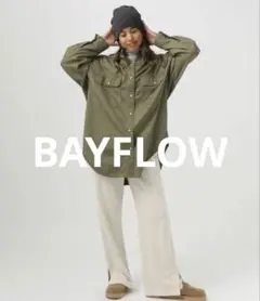 BAYFLOW コットンツイルビッグシャツ カーキ サイズ2