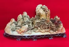 4F 【鑑賞石】中国絵画石 国画石 草花石 デンドライト 山水画 水墨画