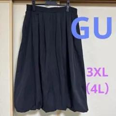 GU バブルヘムミディスカート　3XL 黒　4L 5L