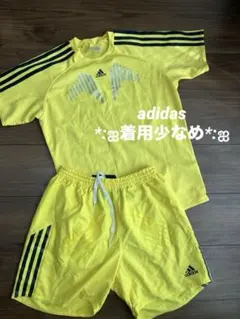『adidas』半袖・ハーフパンツ・上下セット・黄色・160