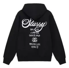 STUSSY ステューシー　ワールドツアー　ジップアップパーカー　新品タグ付き