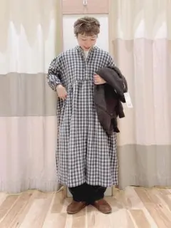 新品♪Samansa Mos2 【保温加工】バンドカラーワンピース sm2