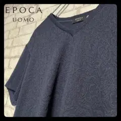 EPOCA UOMO エポカウォモ VネックTシャツ シャドー柄 カットソー