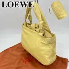 LOEWE ハンドバッグ 手提げ アナグラム ロゴ金具 ナッパレザー イエロー