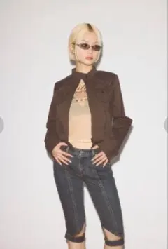 Unused grade★lagua gem SLIT MIDDLE half denim M Y2K