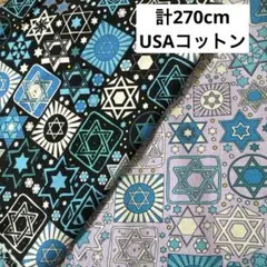 幾何学柄 2枚セット 計270cm 生地 はぎれ