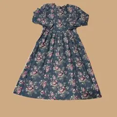 ヴィンテージ 花柄ワンピース ロング 長袖 レトロ 古着