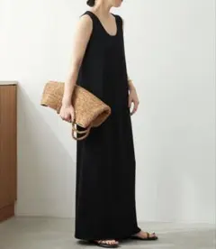 【2025 SS】未使用　Plage リブタンクワンピース　ブラック