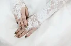 【美品】ウェディンググローブ ショート フィンガーレス レース クラシカル