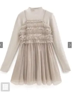 GRL フリルチュール×ニットミニワンピースセットアップ tu1030