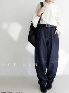 未使用】高評価 アンティカantiqua ボールデニムパンツ カーブデニムパンツ