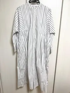 HIYORI ストライプ柄 ロングシャツワンピース