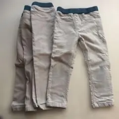 ベージュ スリムフィット パンツ95　3枚セット