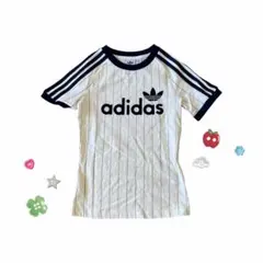 【 adidas ストライプ 半袖Tシャツ xs 】