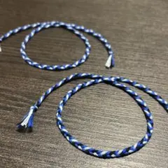 ミサンガ　2つセット　青×水色×黒　推しカラー
