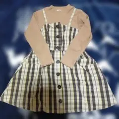 BREEZE　ワンピース　110サイズ　ブラウン×チェック