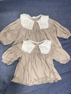 プティマイン　姉妹お揃い　コーデュロイブラウス　80 100