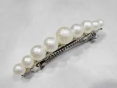 バレッタ　コットンパール　ヘアアクセサリー　レディース