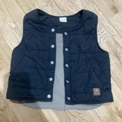 美品petit main ベビーベスト S 黒