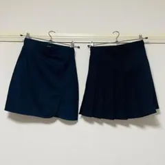 ネイビースカート　2点セット　ボタン付きラップスカート