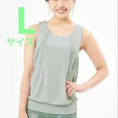 SUKALA ボタニカルレイヤードタンクトップ　ボタニカルグリーン　L