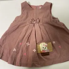 miki house ピンク コーデュロイ ワンピース 80cm