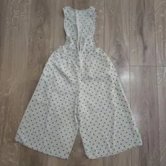 GUジーユー 130 キッズ ベージュ 水玉模様オーバーオール