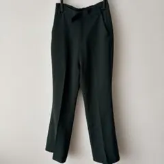 LOWRYSFARMダークグリーン フレアパンツ ウエストゴム