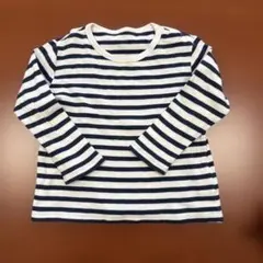長袖　ロンT　ボーダー　ネイビー　90
