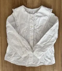 ZARA フリル付きホワイトシャツ 5-6歳　116cm
