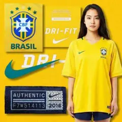 ナイキ ブラジル代表 ユニフォーム 2016 S 黄 半袖 オーセンティックのサムネイル