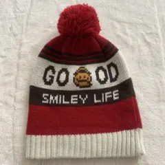 eaB エーアーベー ニット帽 ポンポン付き レッド 赤 可愛い