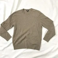 ユニクロ UNIQLO カシミヤ クルーネック セーター M ライトブラウン