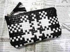 格安 新品 小銭入れ 財布 レディース メンズ 本革 編み込みハンドメイド B