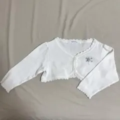 familiar ホワイト カーディガン　ボレロ　80 綿100% 日焼け対策